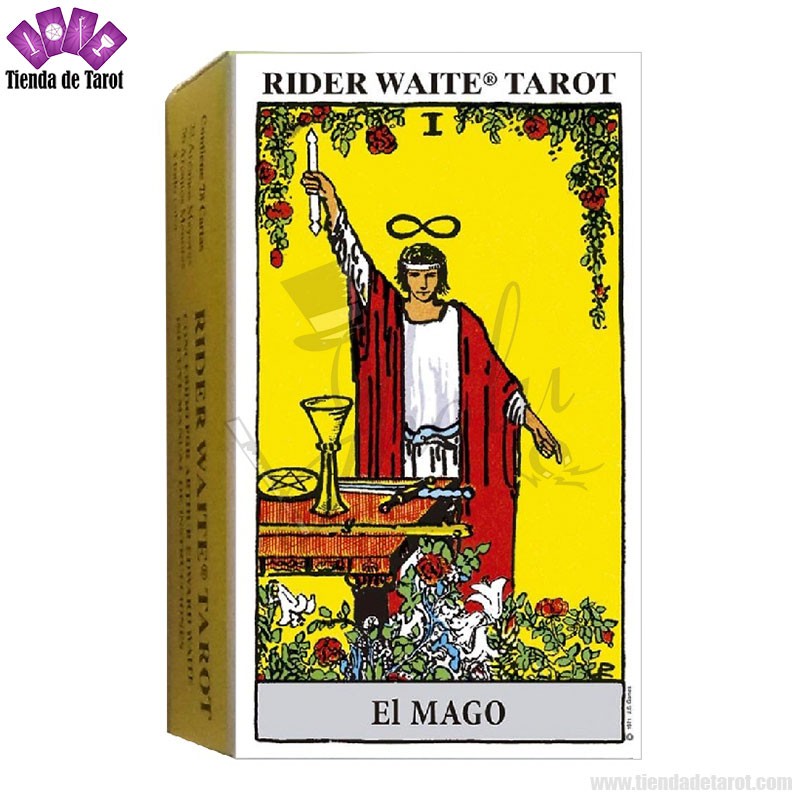 Tarot Rider Waite Con Láminas Doradas – 78 Cartas De PVC Impermeable – Incluye Guía En Español E Inglés – Ideal Para Principiantes
