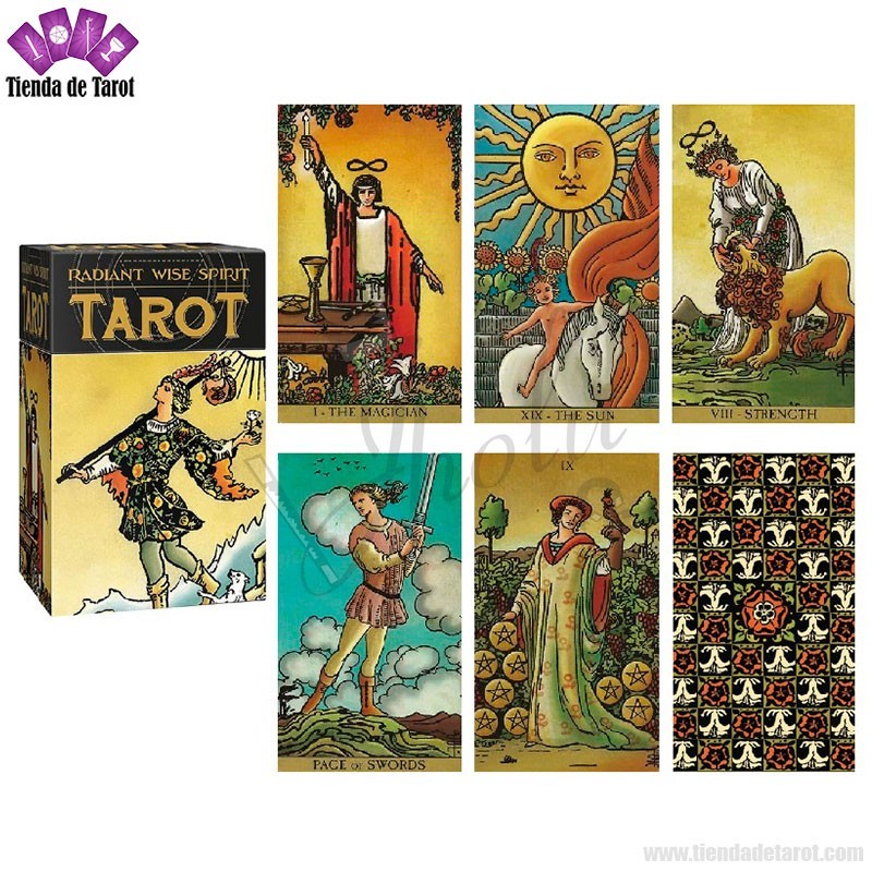 Tarot Radiant Wise Spirit - Mazo De Adivinación Con Bolsa, Guía PDF Y Arte Inspirador Para Principiantes Y Expertos